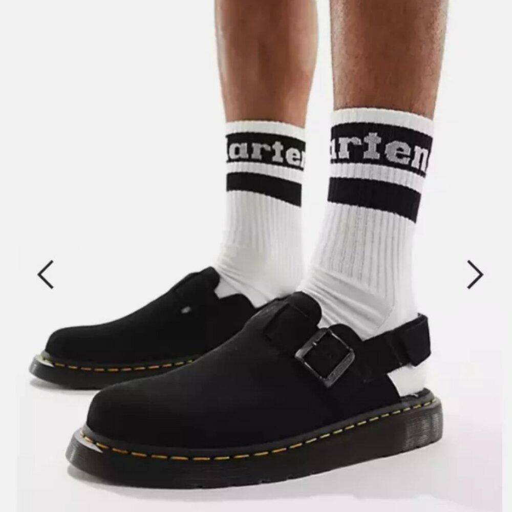 Dr. Martens JORGE II Black SUEDE SLINGBACK MULES MSRP$170 Wellmade & Versatile - Picture 14 of 16